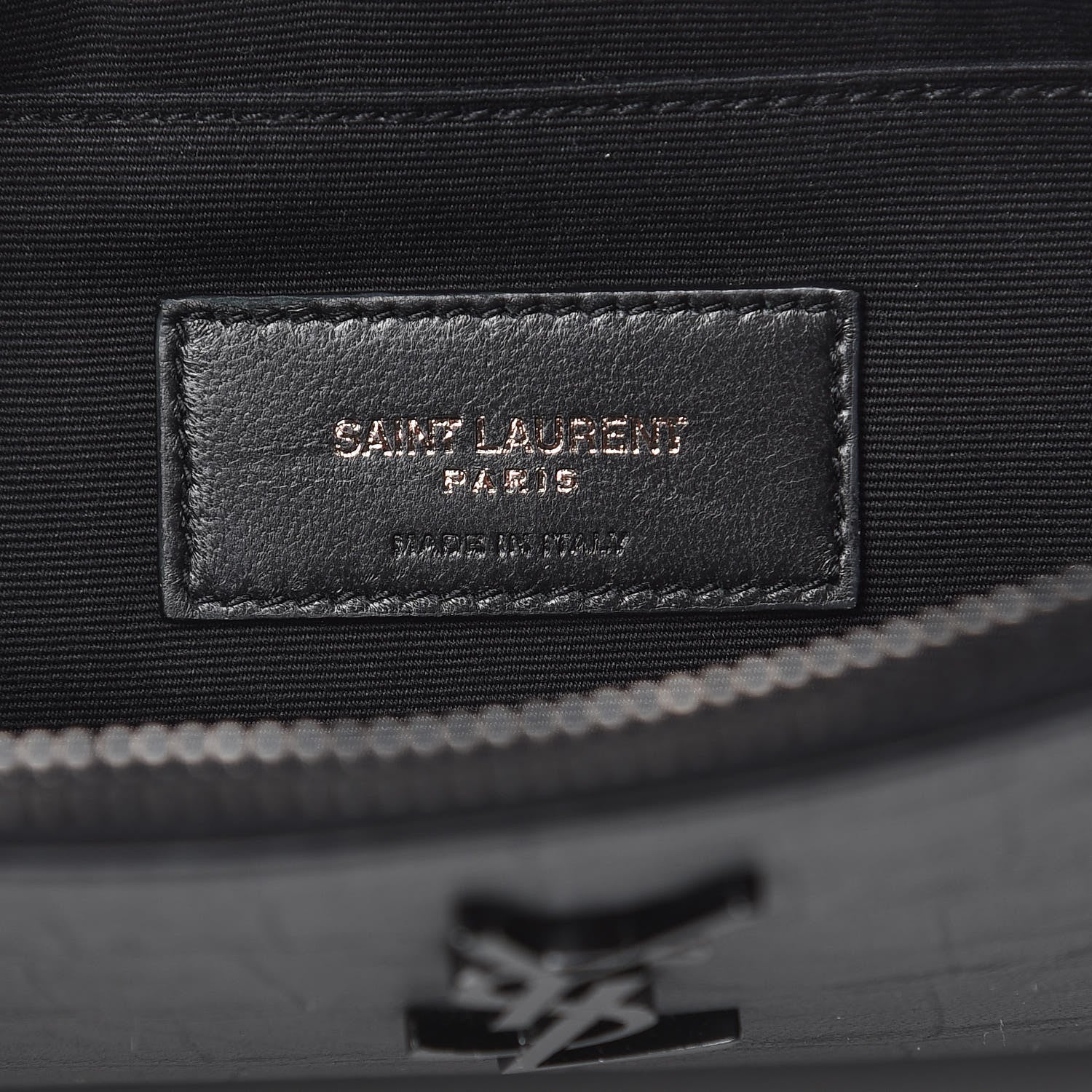 Saint Laurent Calfskin Crocodile Embossed Monogram iPad Case Black 6 of 12