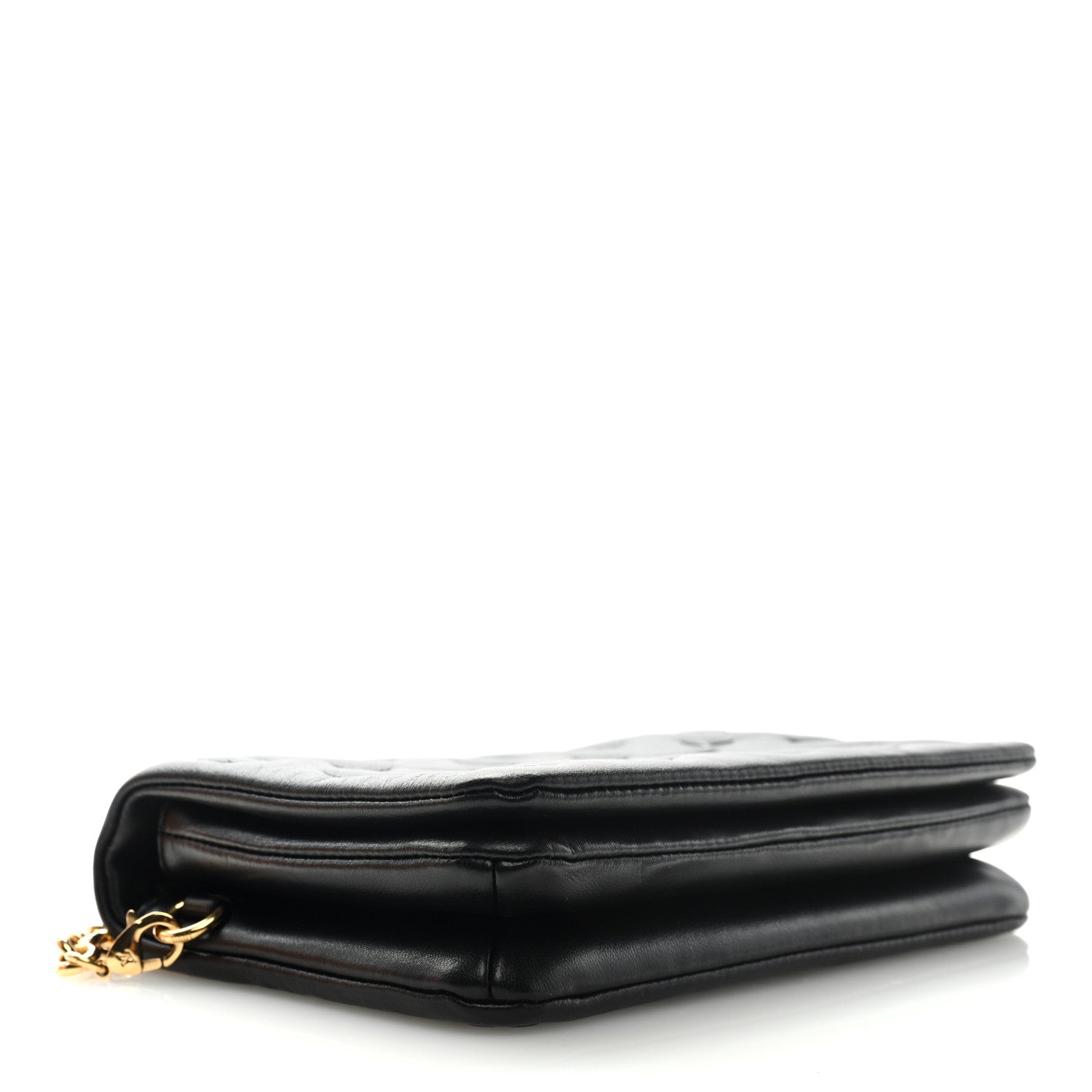 Louis Vuitton Lambskin Embossed Monogram Pochette Coussin Black 4 of 9