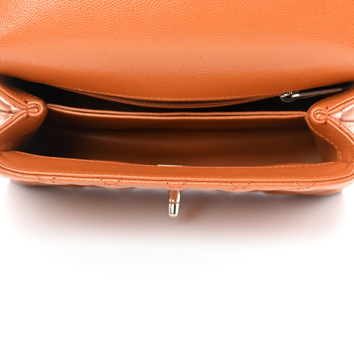 Caviar Quilted Mini Coco Handle Flap Light Brown