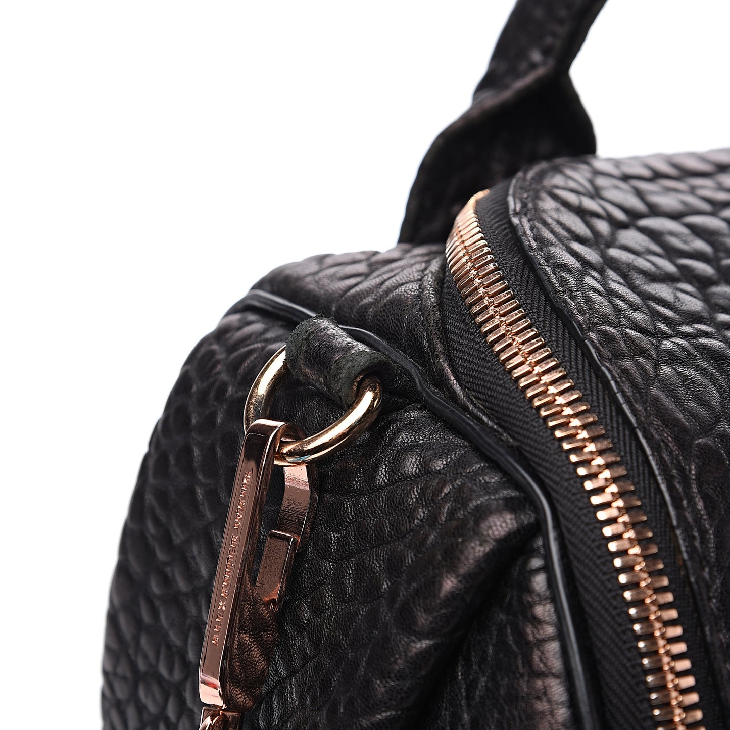 Pebbled Lambskin Rockie Black Rose Gold Hardware