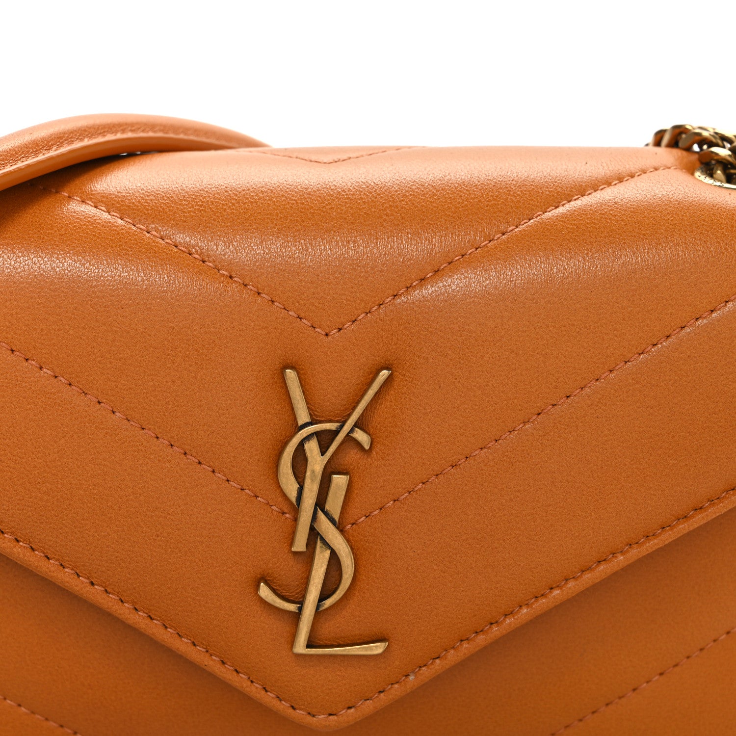 Saint Laurent Daytona Lambskin Matelasse Chevron Quilted Mini Loulou Dry Spell Dry Spell 8 of 10