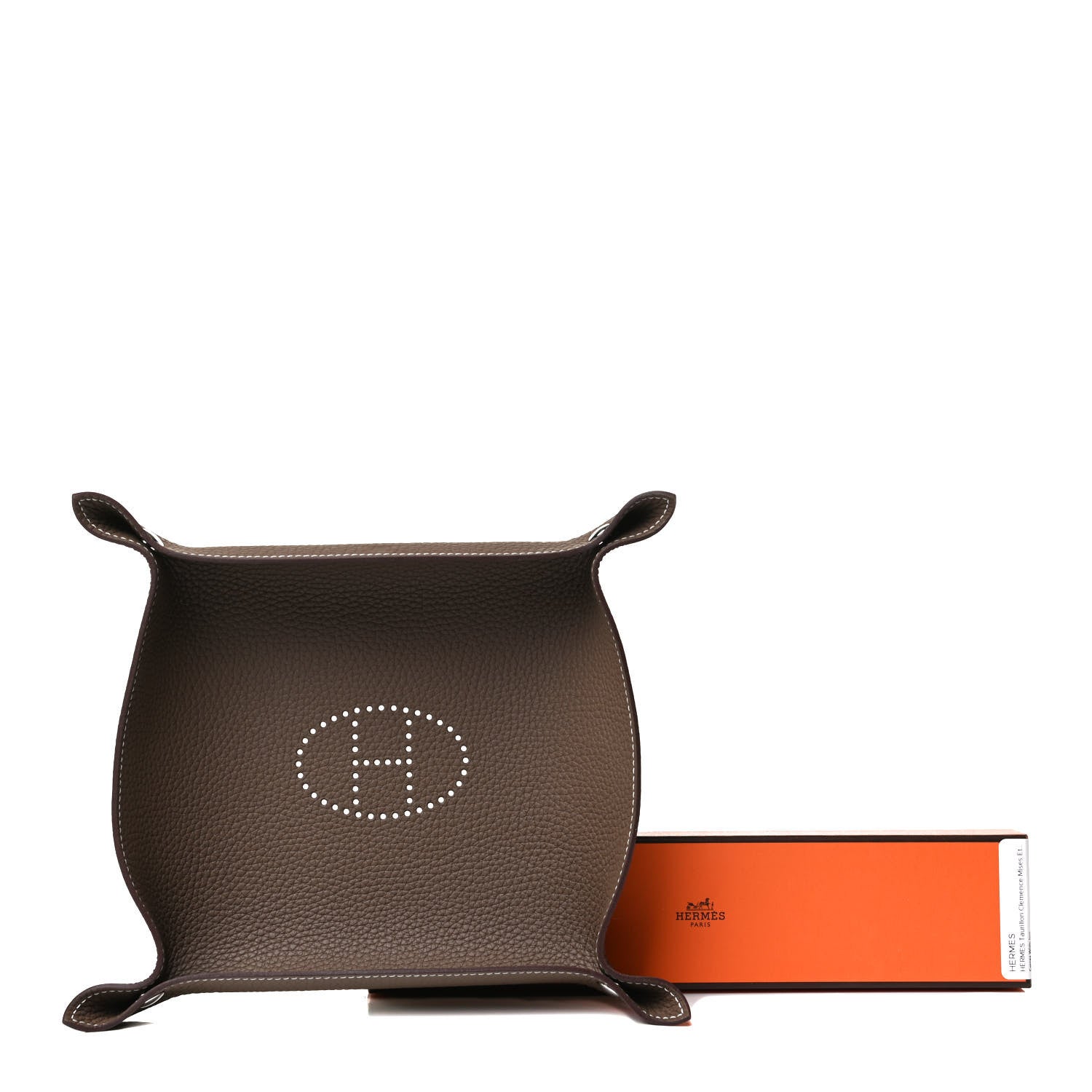 Hermes Taurillon Clemence Mises et Relances Change Tray Etoupe 5 of 5