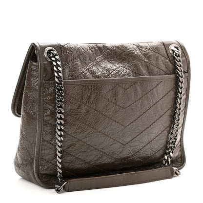 Saint Laurent Crinkled Calfskin Matelasse Monogram Medium Niki Chain Satchel Faggio 3 of 10