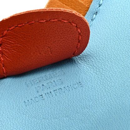 Hermes Milo Lambskin Grigri Rodeo Horse Bag Charm PM Celeste Naturel Bouton D' Or Cornaline 3 of 3