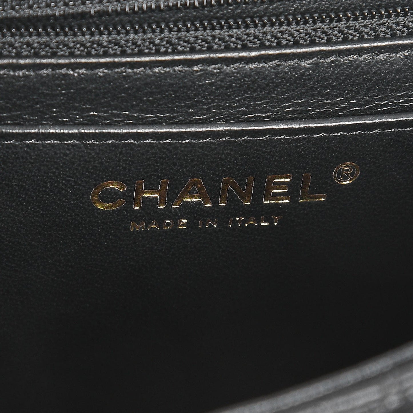 Lambskin Chevron Quilted Mini Rectangular Flap Black