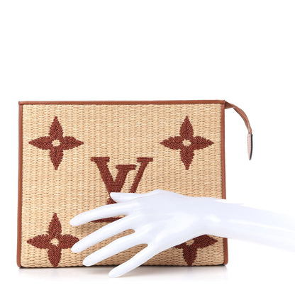 Louis Vuitton Raffia Monogram Giant Toiletry Pouch 26 Tan 2 of 8