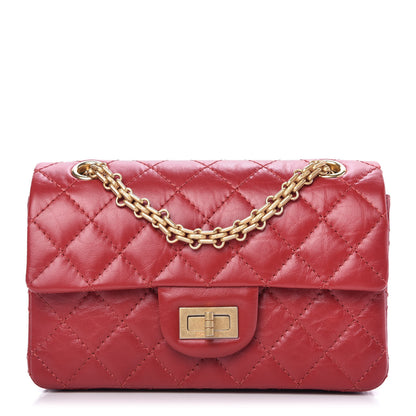 Chanel Aged Calfskin Quilted 2.55 Reissue Mini Flap Red 1 of 11