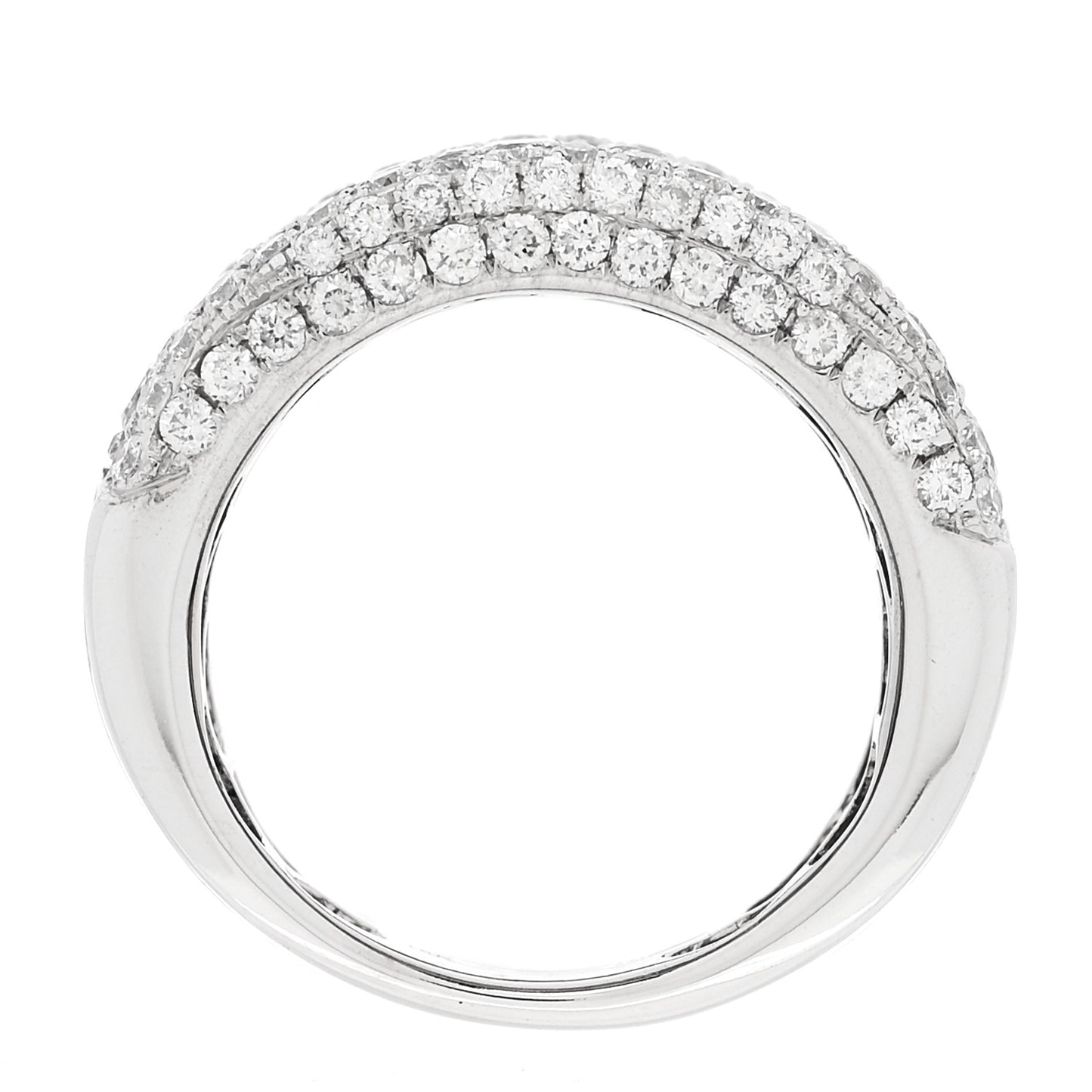 18K White Gold Diamond 3.15ctw Band Ring 53 6.25