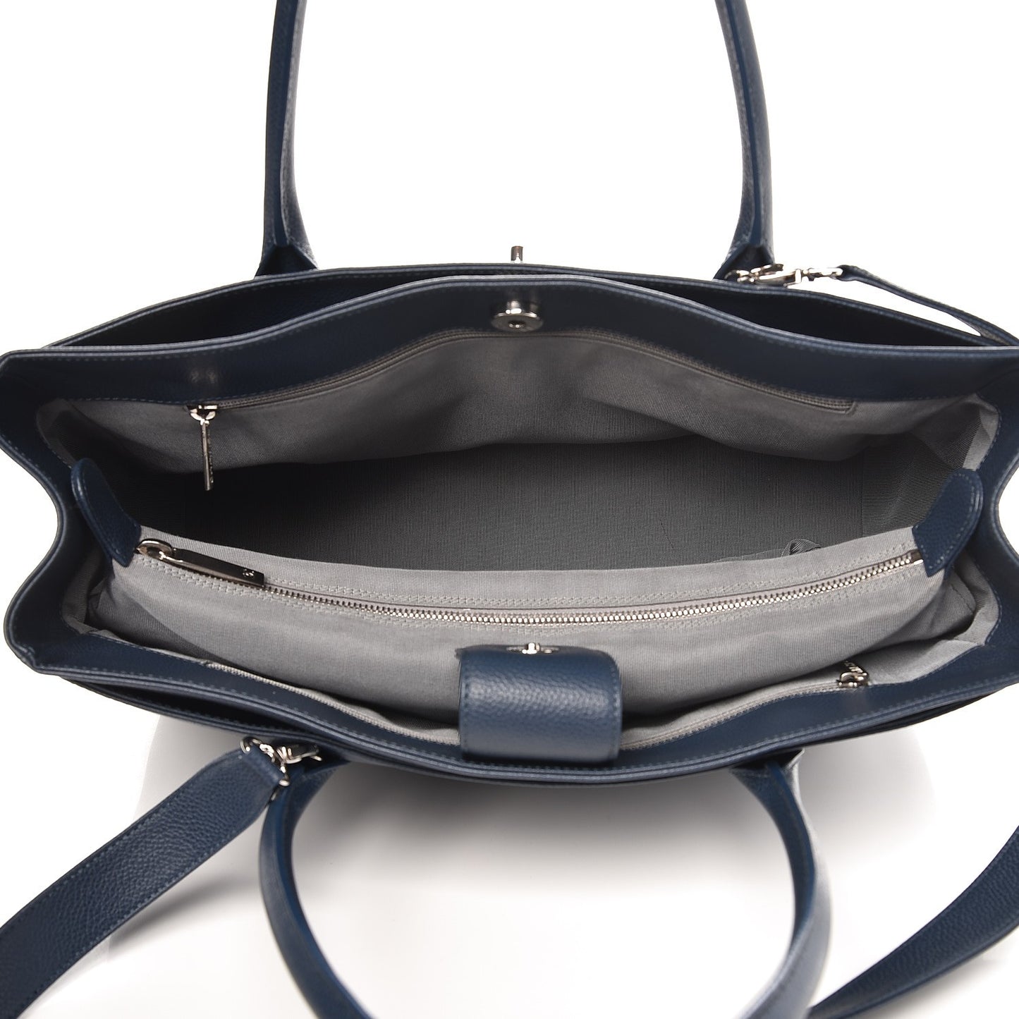 Calfskin Cerf Executive Shopper Tote Blue