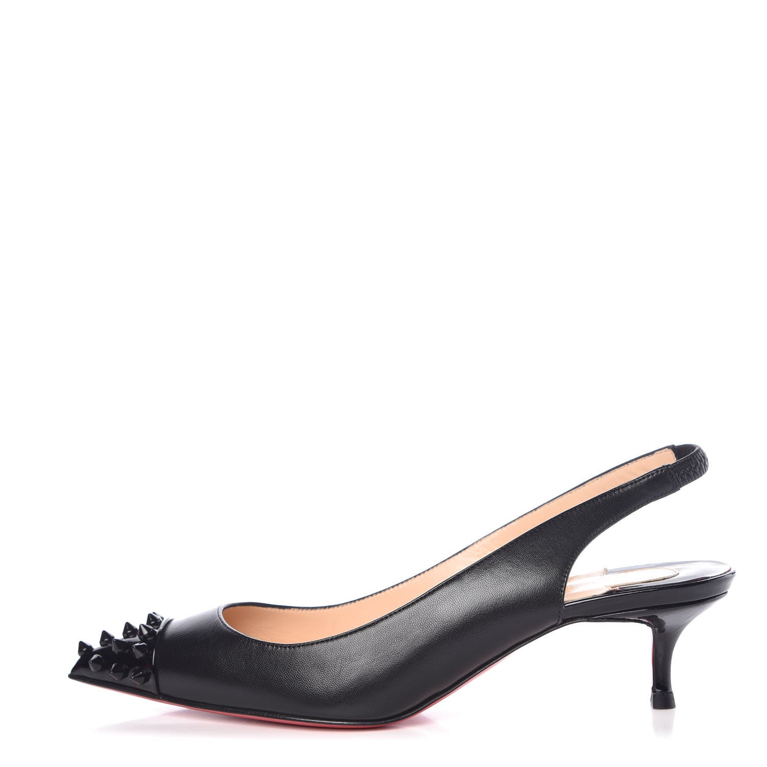 Christian Louboutin Kid Patent Geo Sling 45 Pumps 36.5 Black 1 of 11
