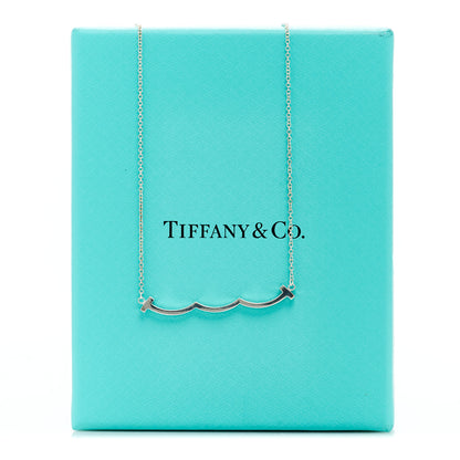 Tiffany Sterling Silver Small T Wave Pendant Necklace 5 of 5