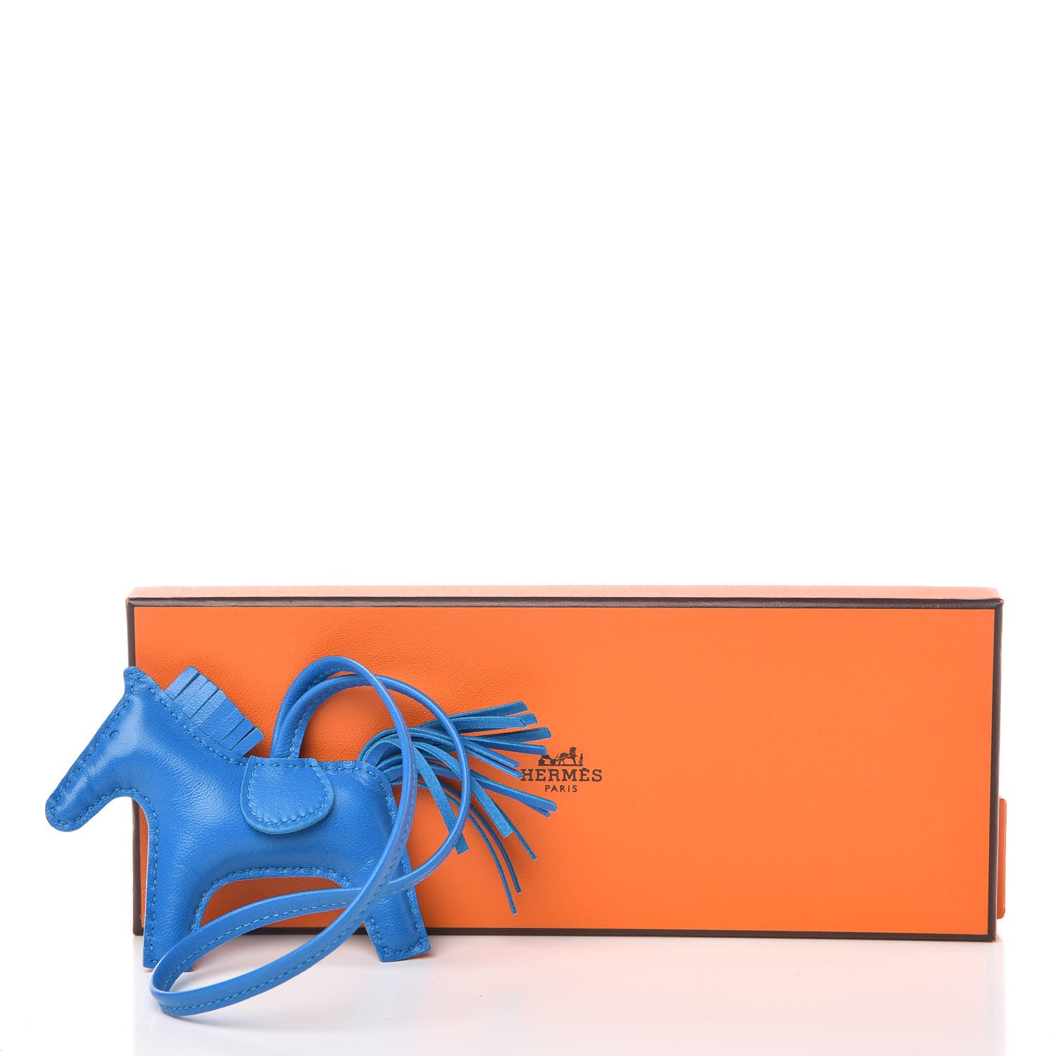 Hermes Milo Lambskin Grigri Rodeo Horse Bag Charm PM Bleu Zanzibar 5 of 5