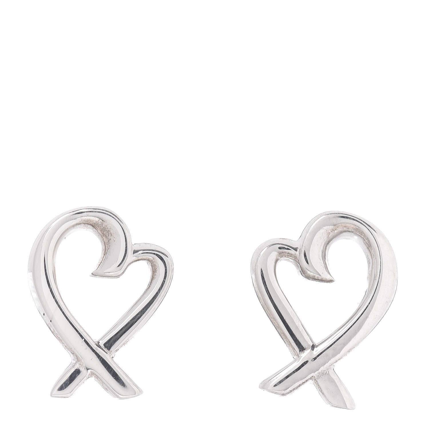 Tiffany Sterling Silver Mini Paloma Picasso Loving Heart Earrings 1 of 4