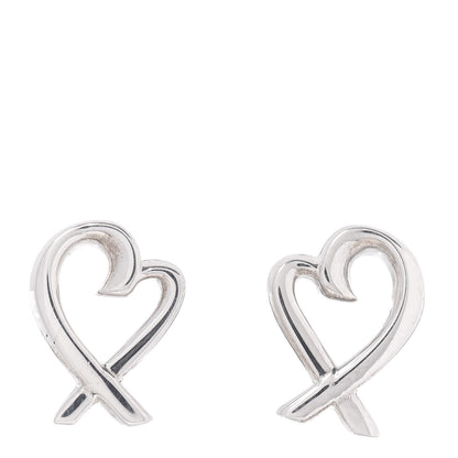 Tiffany Sterling Silver Mini Paloma Picasso Loving Heart Earrings 1 of 4