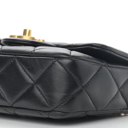 Chanel Lambskin Enamel Quilted Mini Pending CC Square Flap Black 10 of 11