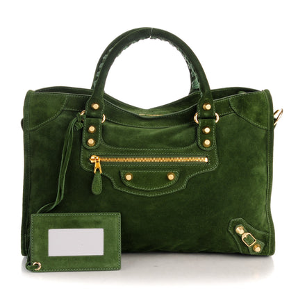 Balenciaga Baby Daim Suede Giant 12 Gold Hardware City Vert Militaire 1 of 8