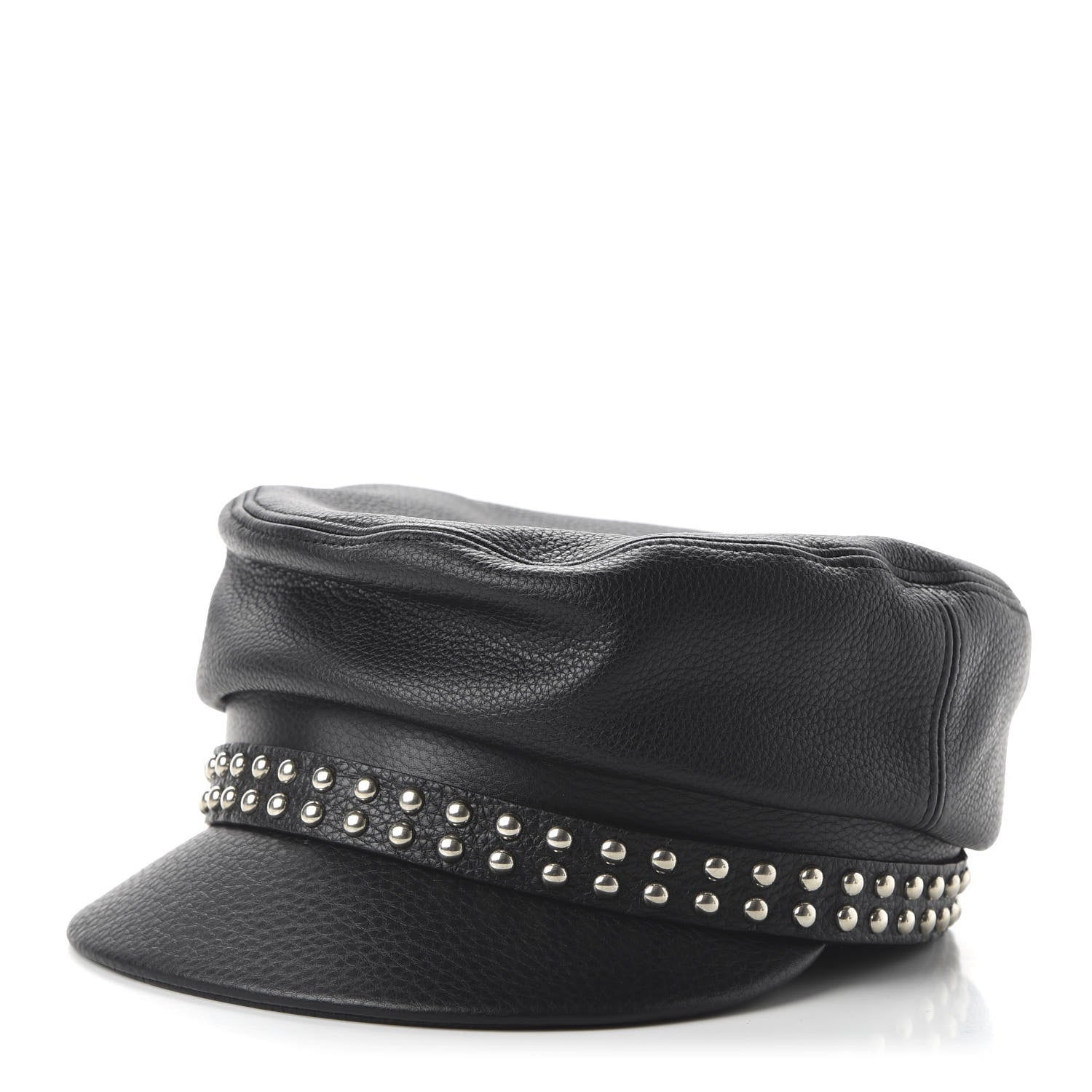 Gucci Calfskin Studded Cellarius Hat XL Black 1 of 9