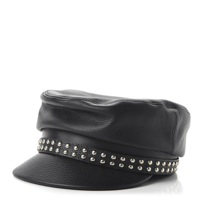 Gucci Calfskin Studded Cellarius Hat XL Black 1 of 9