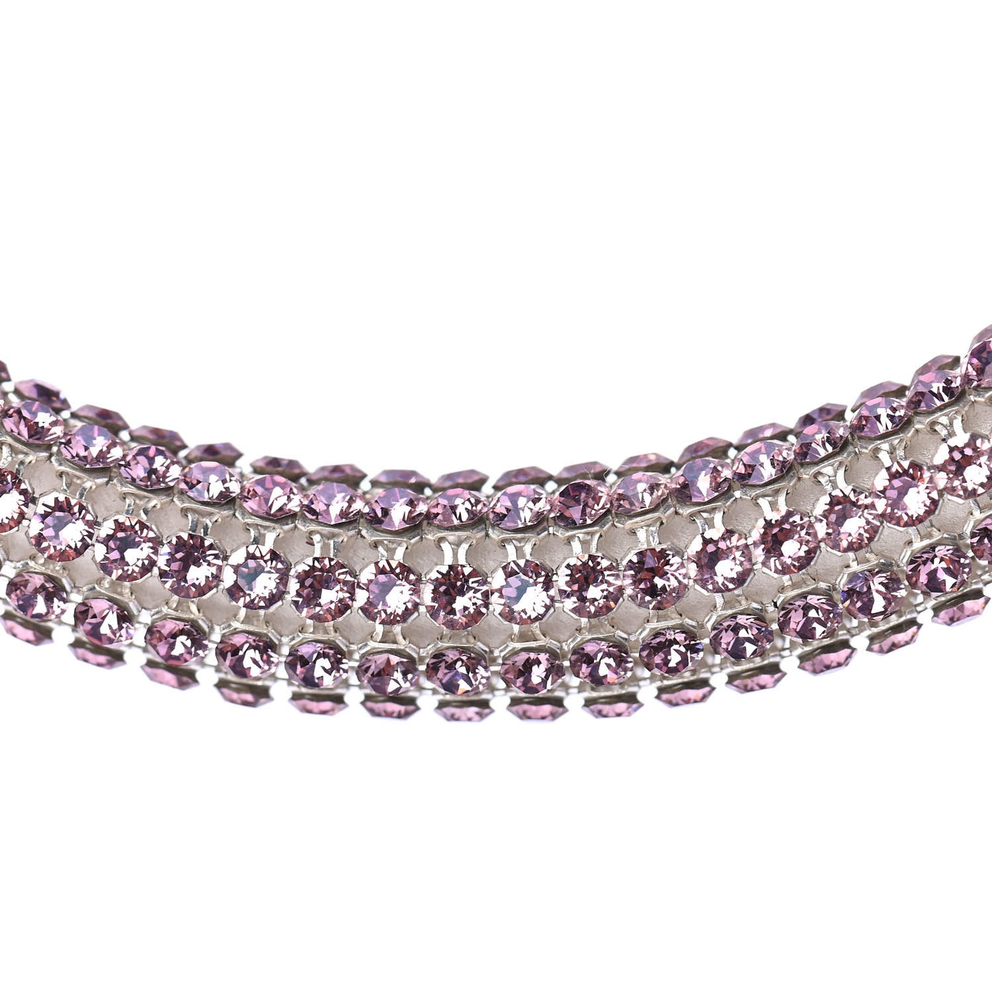 Crystal CC Logo Choker Necklace Pink