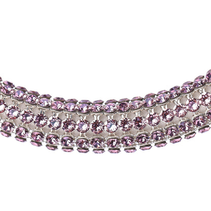 Chanel Crystal CC Logo Choker Necklace Pink 2 of 4