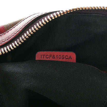 Burberry Bridle Calfskin House Check Small Orchard Bowling Bag Deep Claret 8 of 14