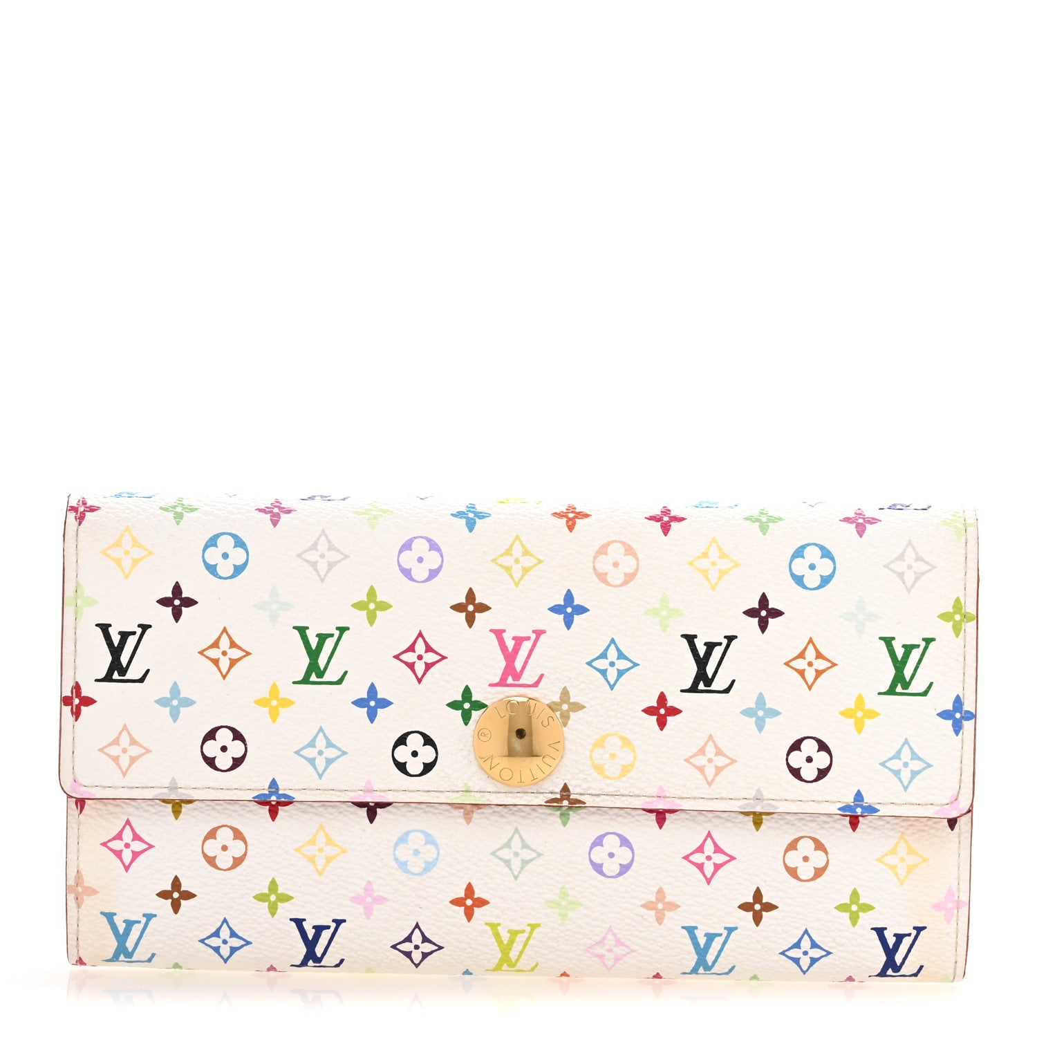 Louis Vuitton Monogram Multicolor Sarah Wallet White Litchi 1 of 10