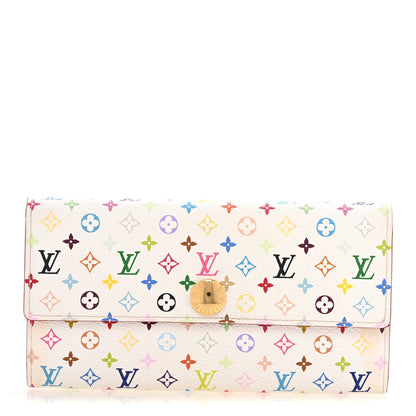 Louis Vuitton Monogram Multicolor Sarah Wallet White Litchi 1 of 10