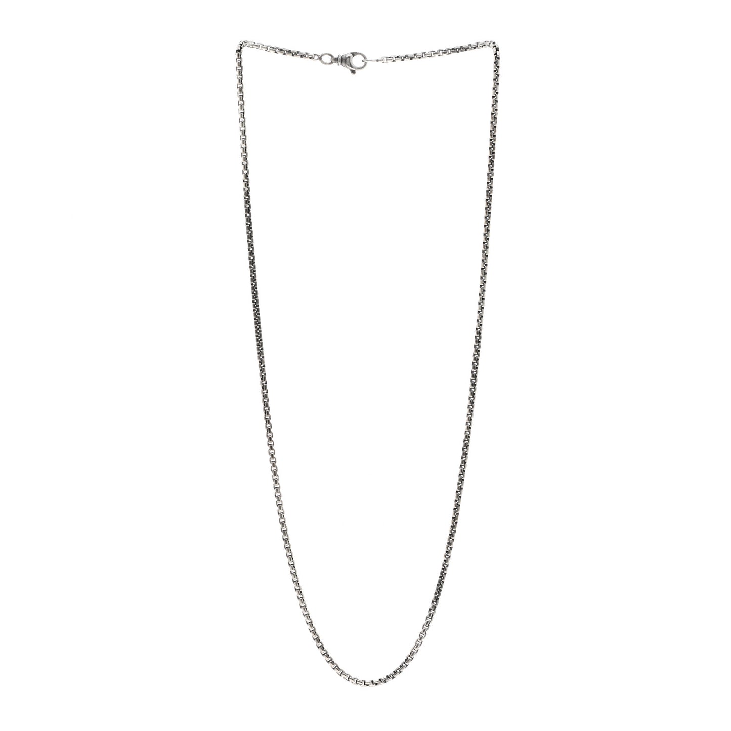 Sterling Silver 2.7mm Small Box Chain Necklace 22"