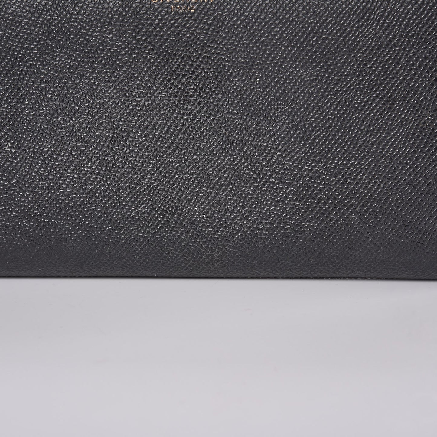 Grained Calfskin Zip Around Wallet Black