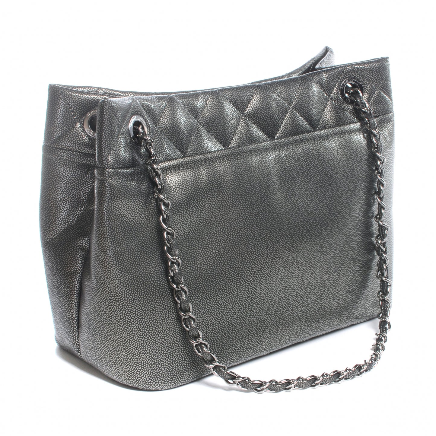 Caviar Timeless CC Tote Dark Silver