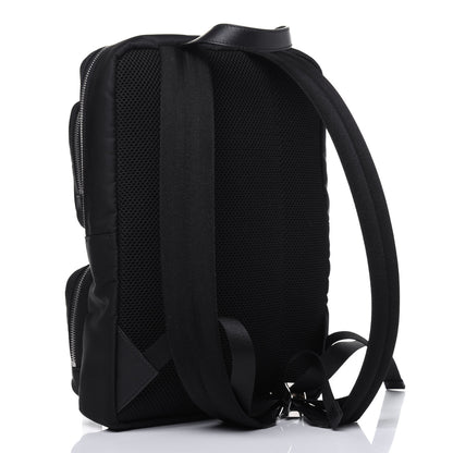 Fendi Glazed Fabric Nylon FF 1974 Diagonal Panelled Backpack Tobacco Moresco Black 2 of 11