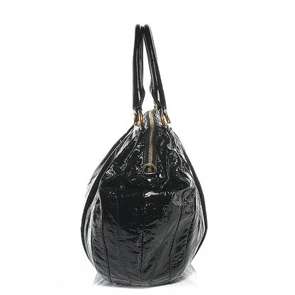 Prada Vernice Stripes Handbag Black 7 of 13