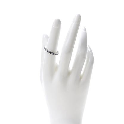 Tiffany Platinum Diamond Blue Sapphire Eternity Band Ring 54 7 2 of 5