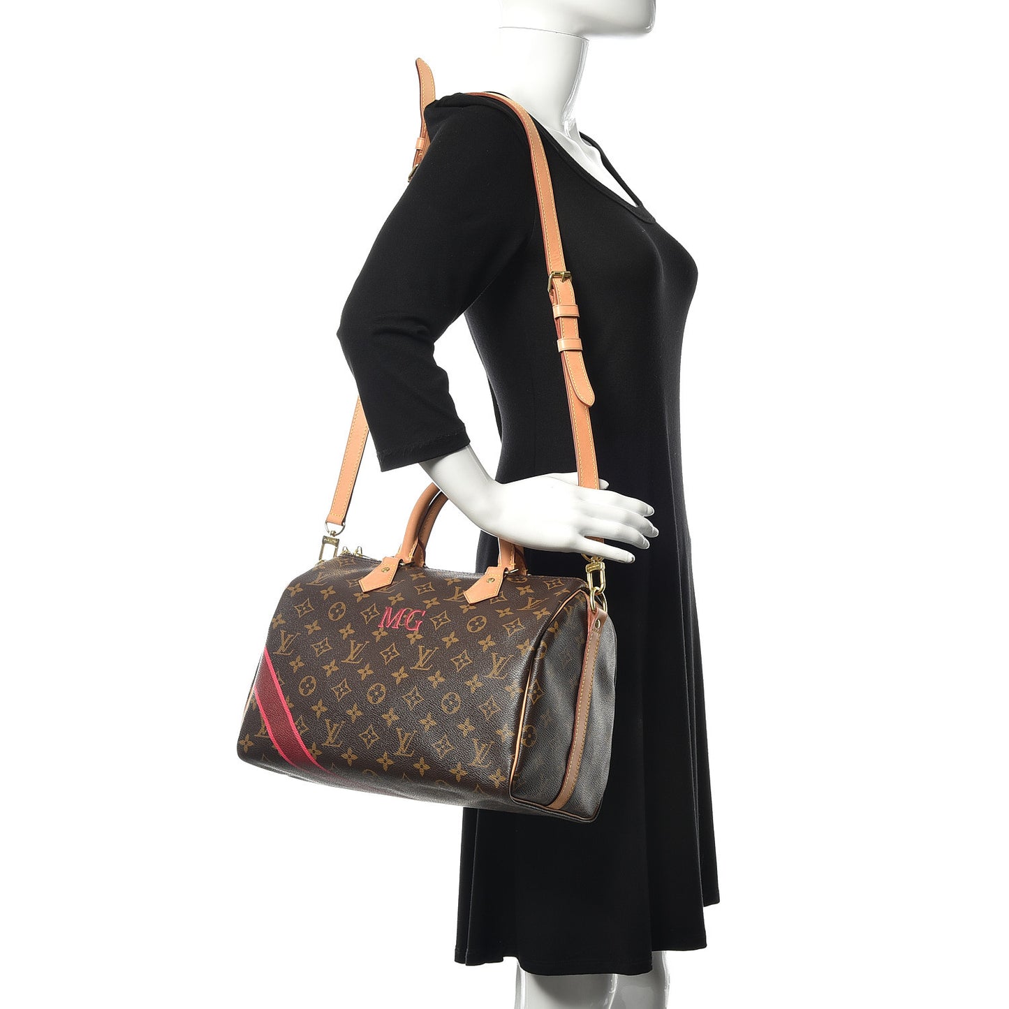 Monogram My LV Heritage Speedy Bandouliere 30 Bordeaux Fuchsia