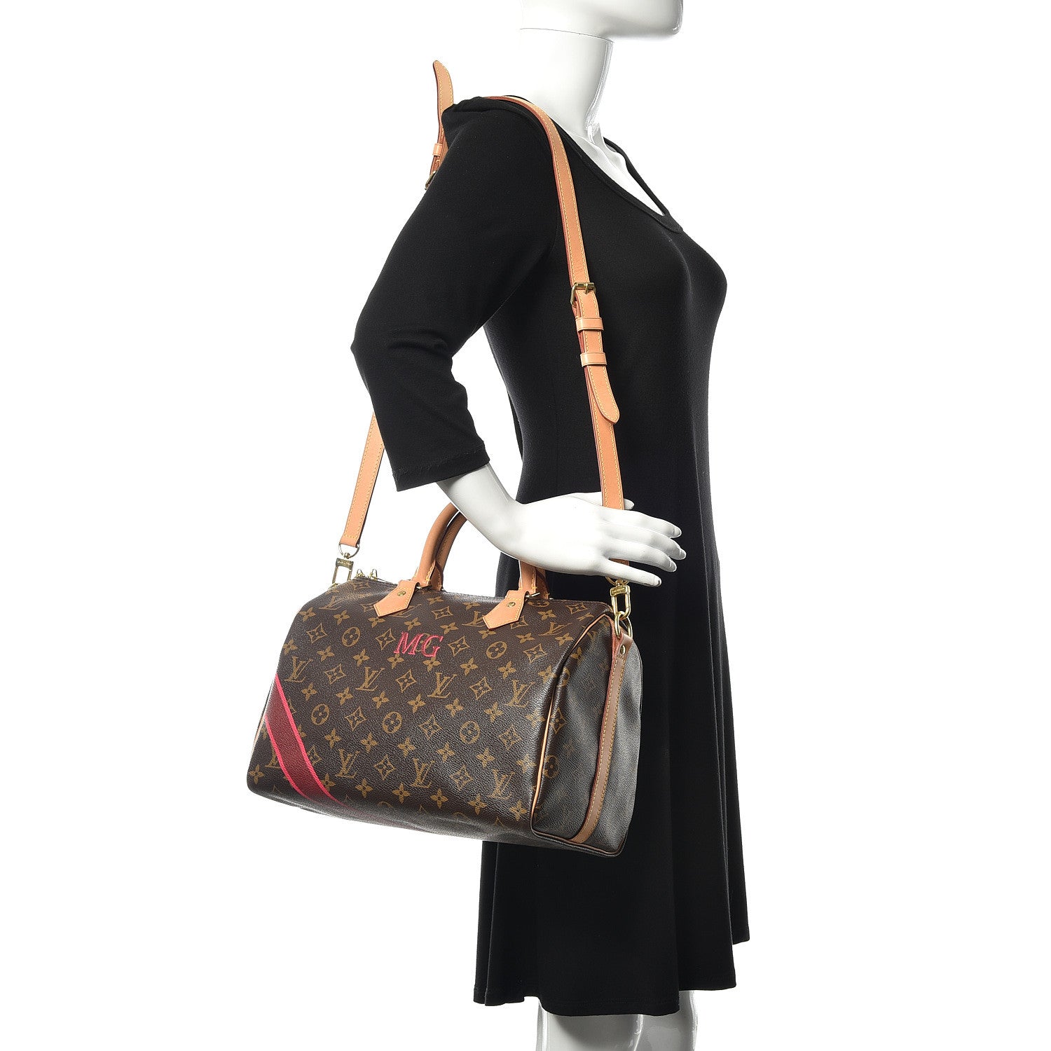 Louis Vuitton Monogram My LV Heritage Speedy Bandouliere 30 Bordeaux Fuchsia 2 of 11
