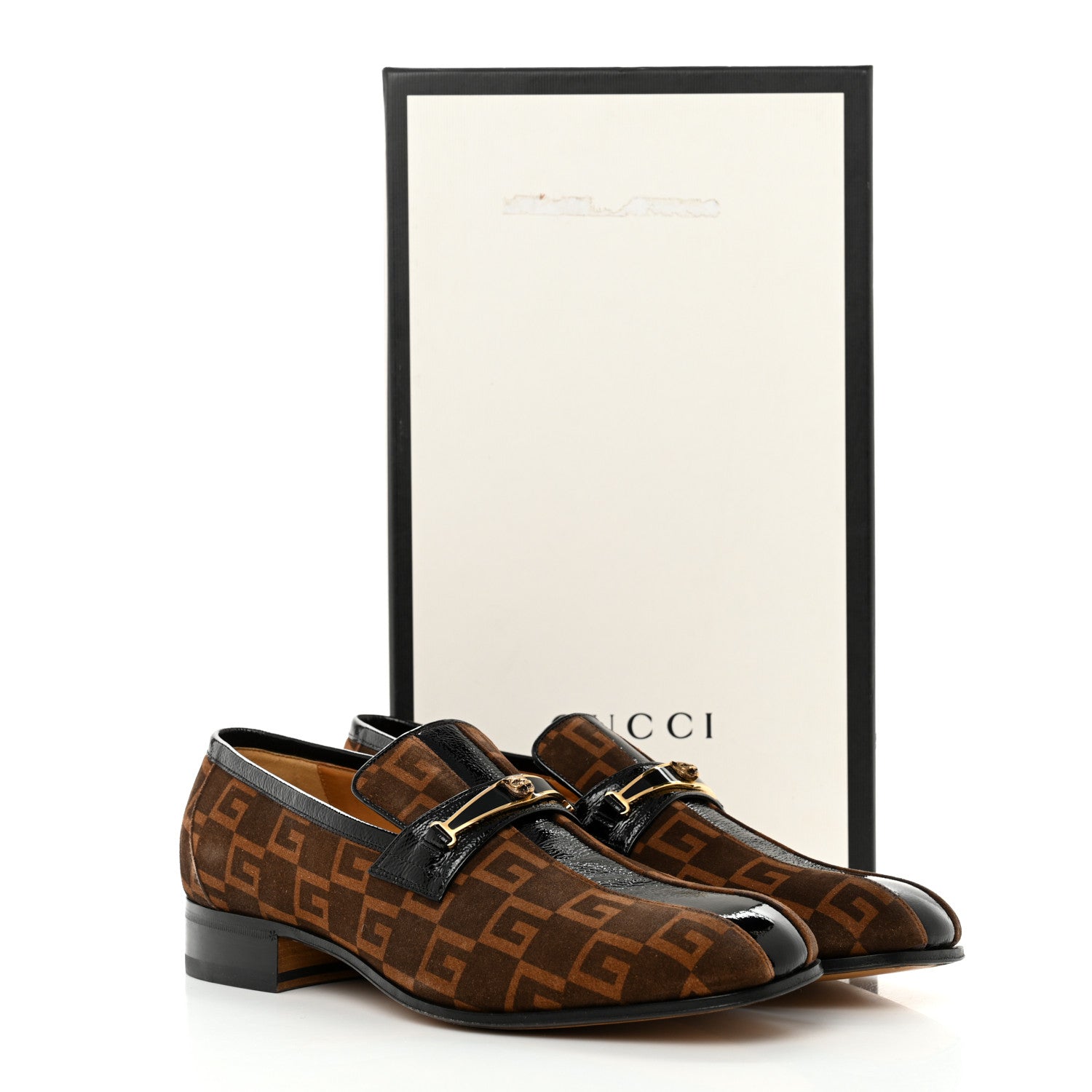 Gucci Vernice Naplack Suede Mens Square G Loafers 9 Black Sigaro 13 of 13