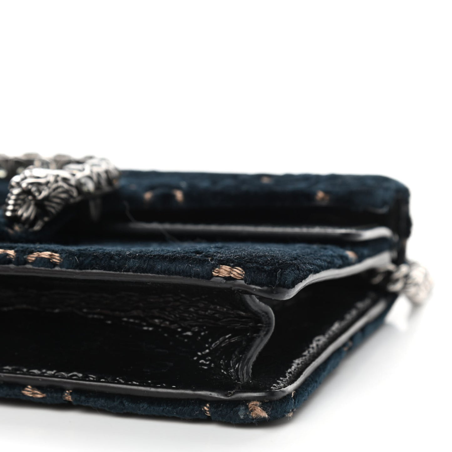 Velvet GG Monogram Super Mini Dionysus Shoulder Bag Blue Beige Black