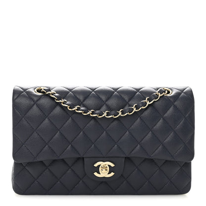 Chanel Caviar Quilted Medium Double Flap Navy 1 of 10