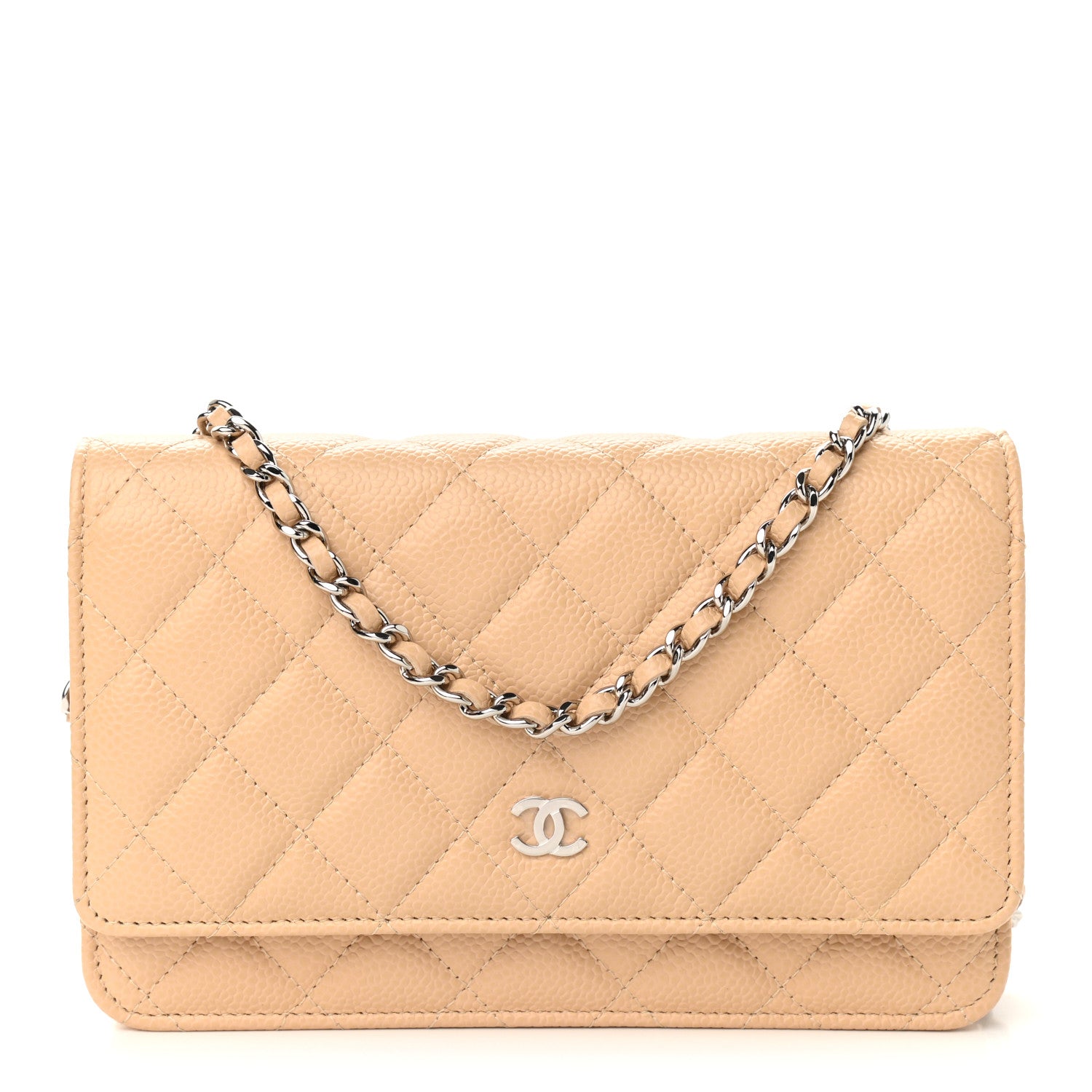 Chanel Caviar Quilted Wallet On Chain WOC Beige 1 of 10