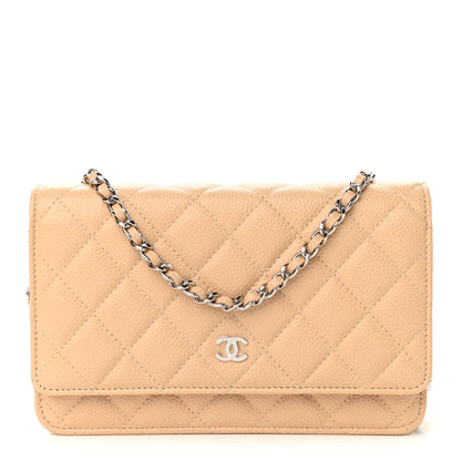 Chanel Caviar Quilted Wallet On Chain WOC Beige 1 of 10