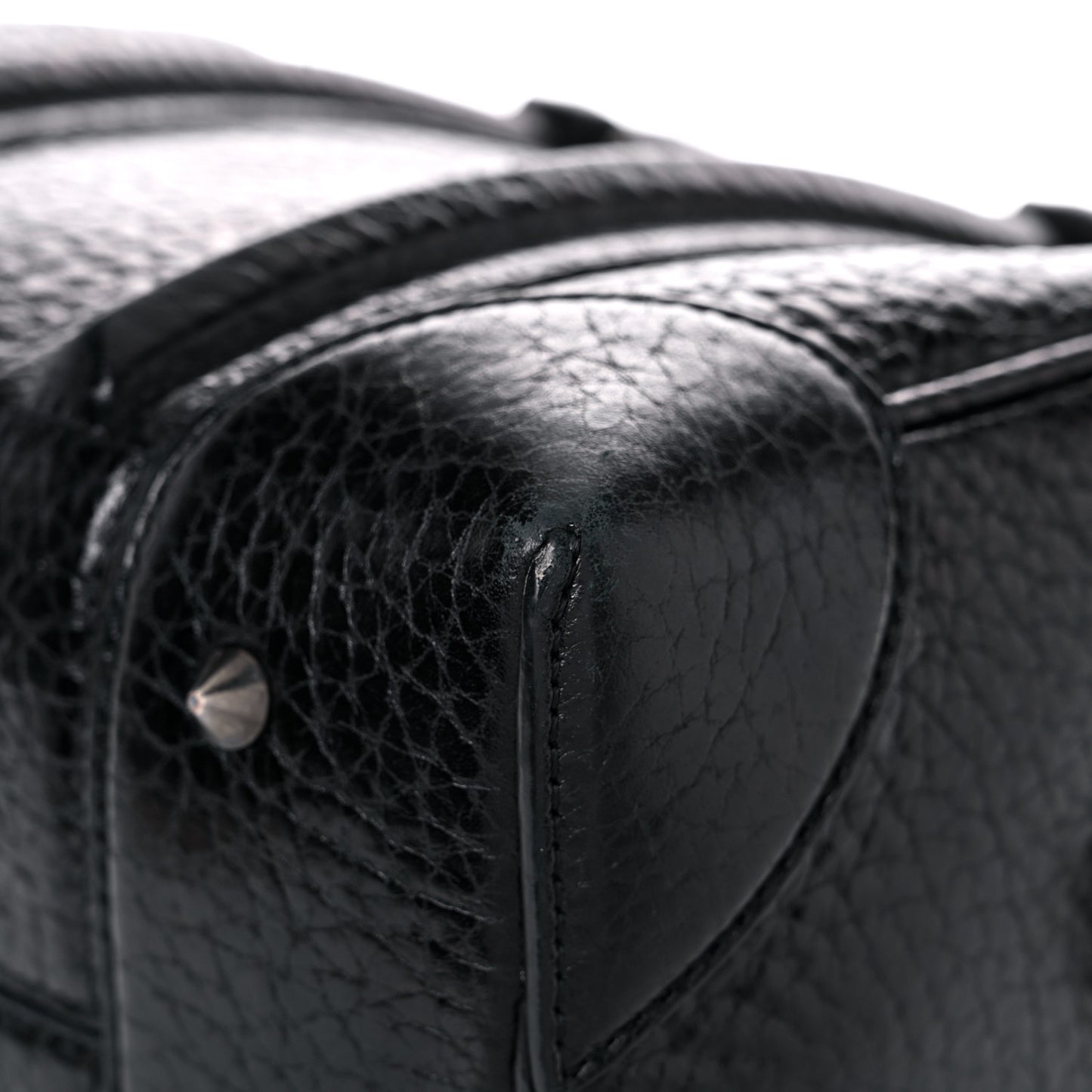 Glazed Pebbled Calfskin Mini Lucrezia Black