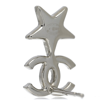Chanel Crystal CC Starfall Drop Earrings Silver 4 of 4