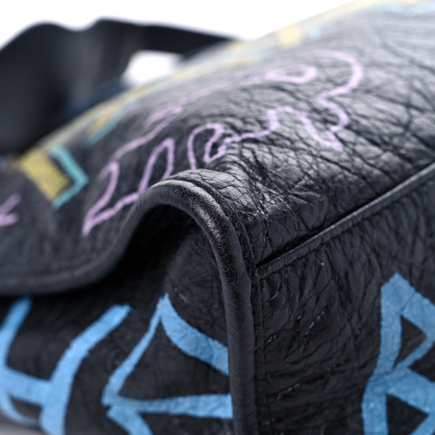 Balenciaga Agneau Graffiti All Over Classic Hardware City Black Multicolor 10 of 14