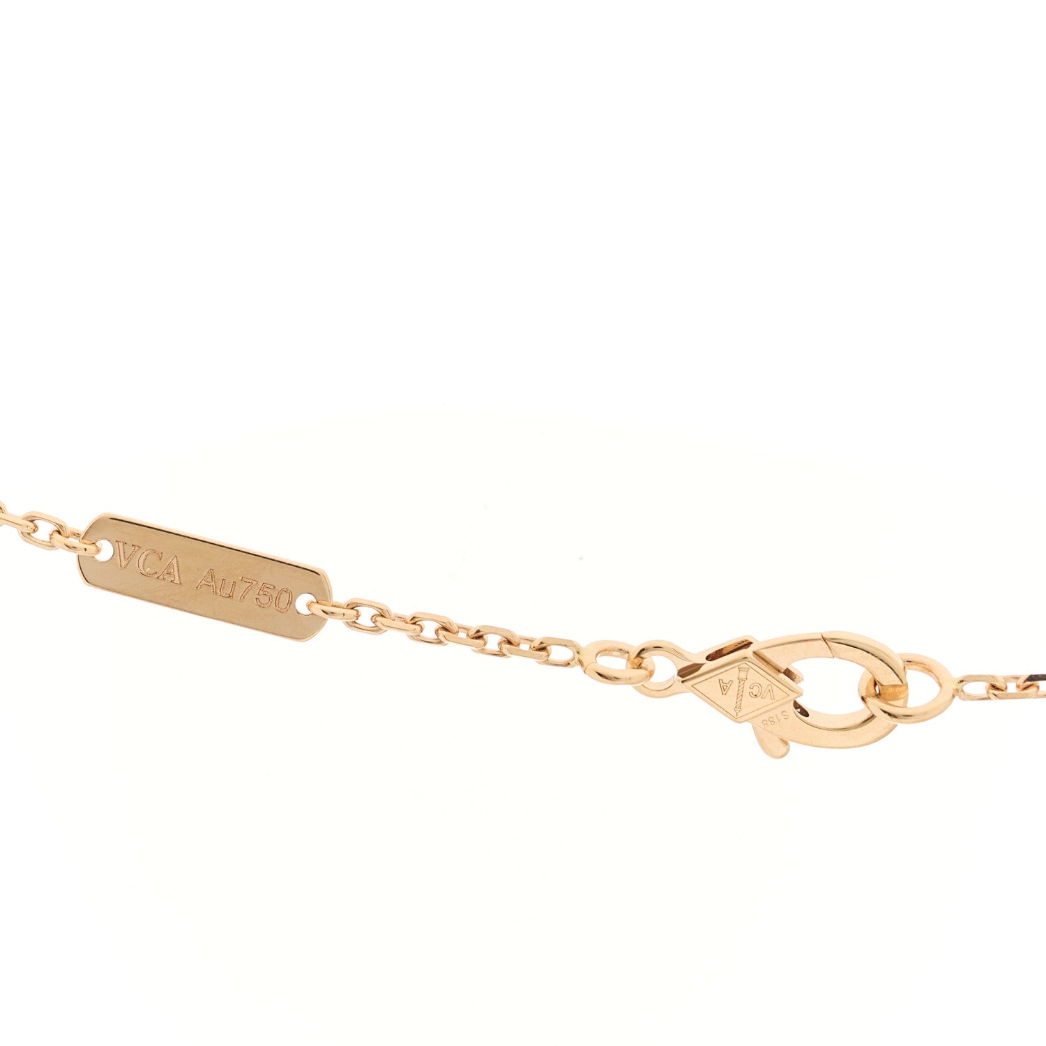 Van Cleef & Arpels 18K Rose Gold Gray Mother of Pearl Vintage Alhambra Pendant Necklace 4 of 6