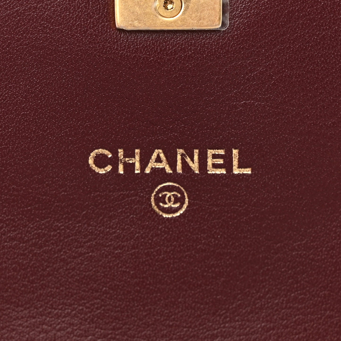Calfskin Quilted Coco Mail Clutch With Chain Burgundy