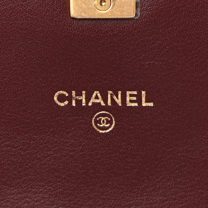 Chanel Calfskin Quilted Coco Mail Clutch With Chain Burgundy 6 of 12