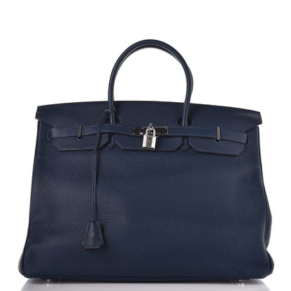 Hermes Taurillon Clemence Birkin 40 Bleu De Prusse 1 of 41