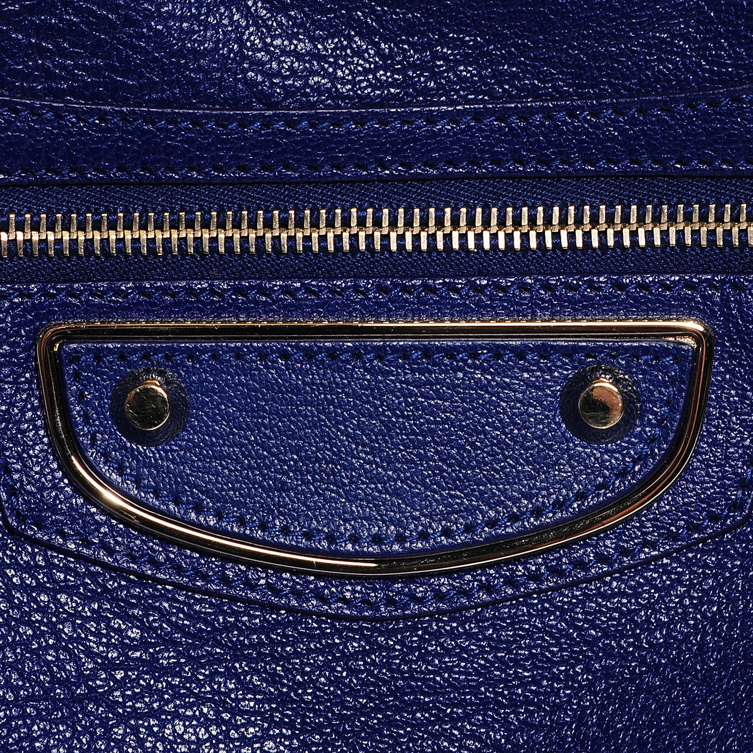 Balenciaga Chevre Gold Metallic Edge Hardware Velo Bleu Roi 8 of 14
