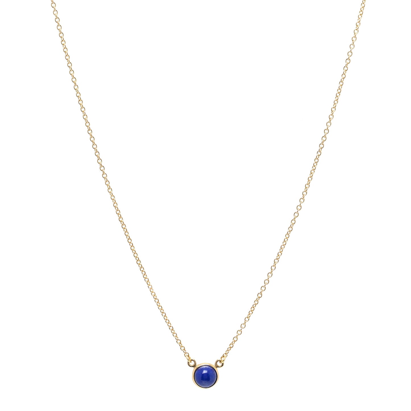 18K Yellow Gold Lapis Lazuli Elsa Peretti Color By The Yard Pendant Necklace