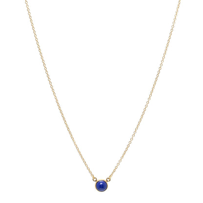 Tiffany 18K Yellow Gold Lapis Lazuli Elsa Peretti Color By The Yard Pendant Necklace 1 of 3